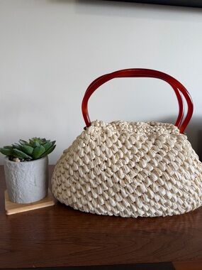 Morris Moskowitz MM Vintage Crochet Straw Bag